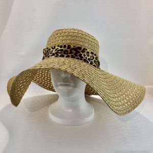 Summer Hat animal print ribbon flooy hat